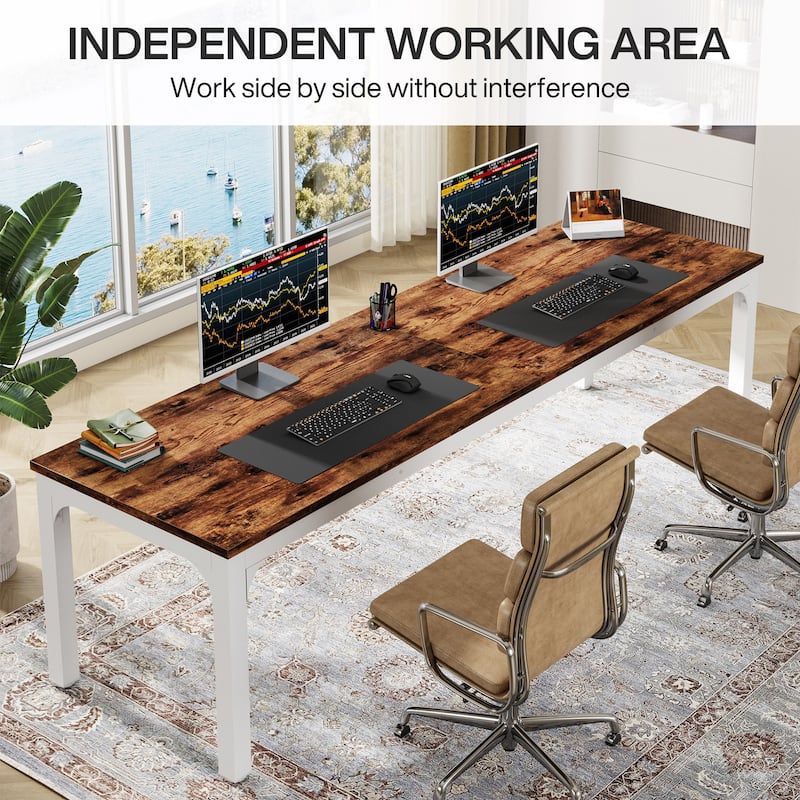 78.8" Extra Long 2 Person Computer Desk with Metal Legs for Home Office Bedroom