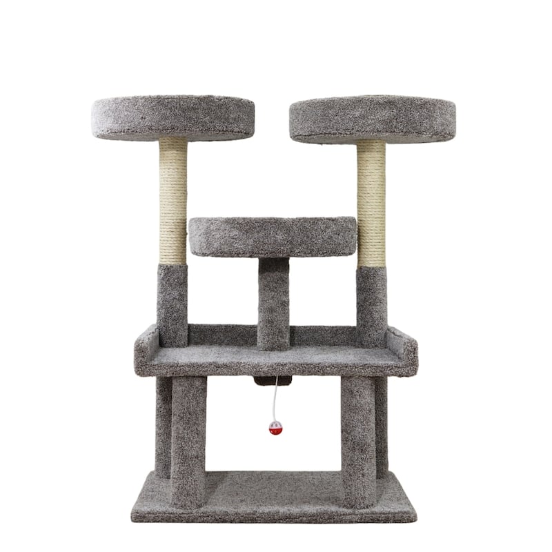 46" XXL Heavy Duty Cat Tree with Spacious Perches and Stable Design for Big Indoor Cats