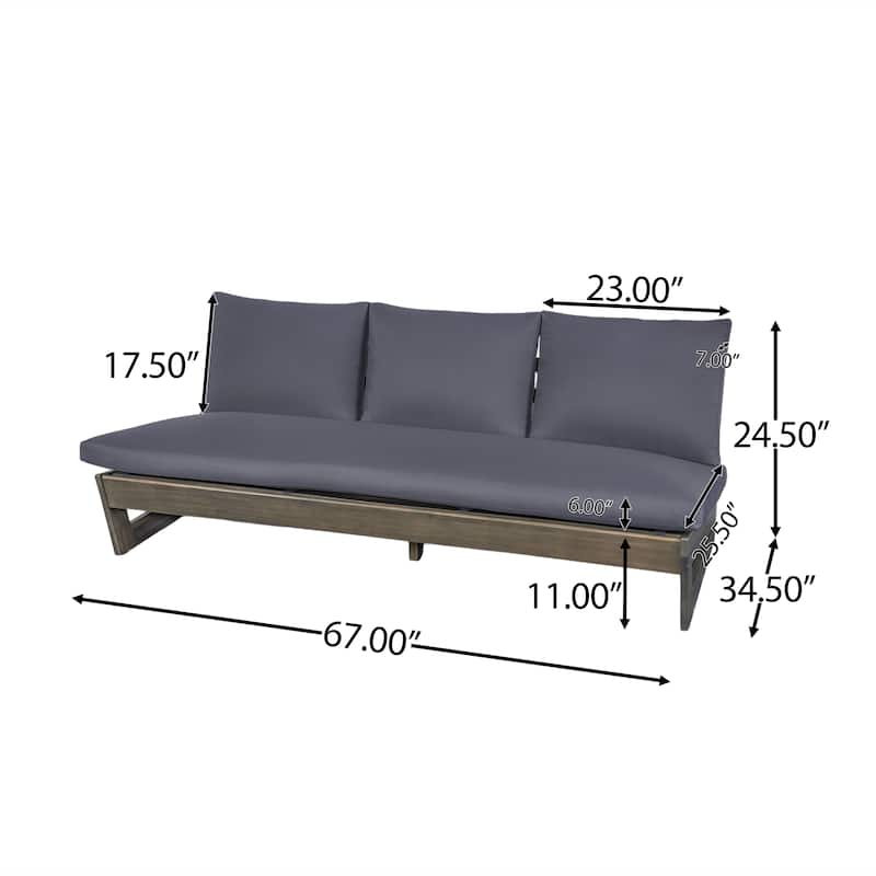 Christopher Knight Home - Sherwood Acacia Outdoor 3 Seat Patio Sofa with Cushions