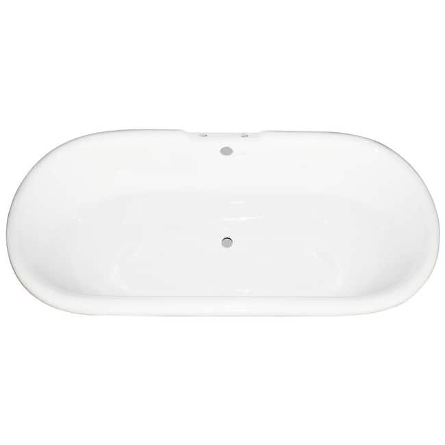 Kingston Brass Aqua Eden 66" Cast Iron Free Standing Tub with 7"