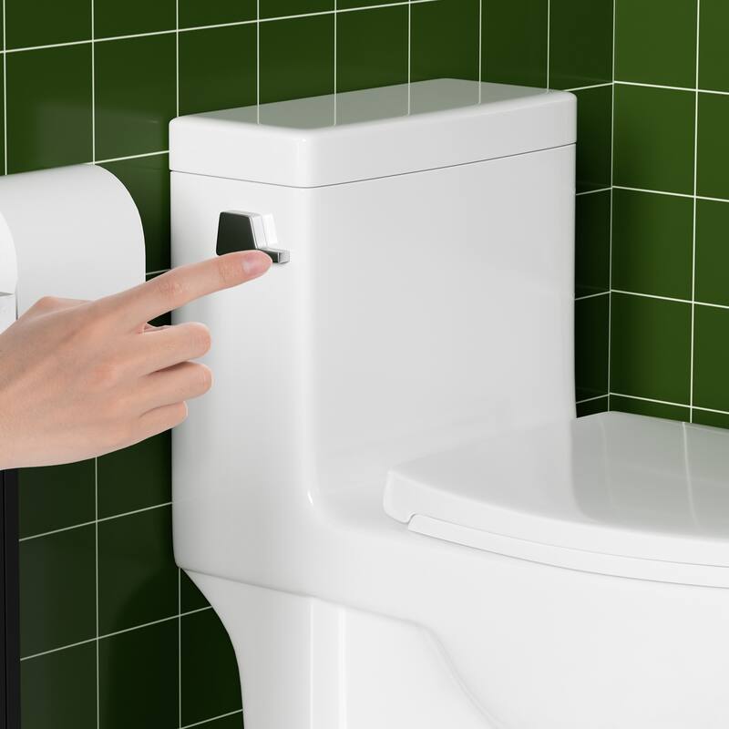 Anmytek One Piece Elongated Toilet Tornado Flush 1000g MAP ADA 17 Inch Soft Closing Seat 1.28 GPF Side Press