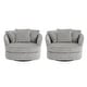 preview thumbnail 73 of 74, UIXE Oversize 43" Plush Corduroy Swivel Barrel Chair Comfy Accent Chair For Living Room
