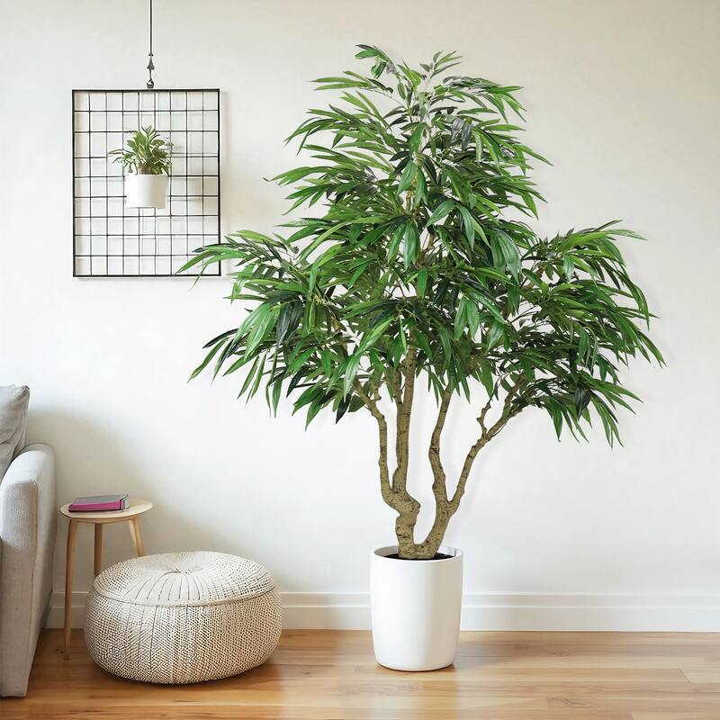 7FT Artificial willow Tree, Indoor Faux slik Greenery Plant for Home, Apartment, or Office Decoration, 1pc/set - Green