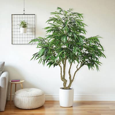 7FT Artificial willow Tree, Indoor Faux slik Greenery Plant for Home, Apartment, or Office Decoration, 1pc/set