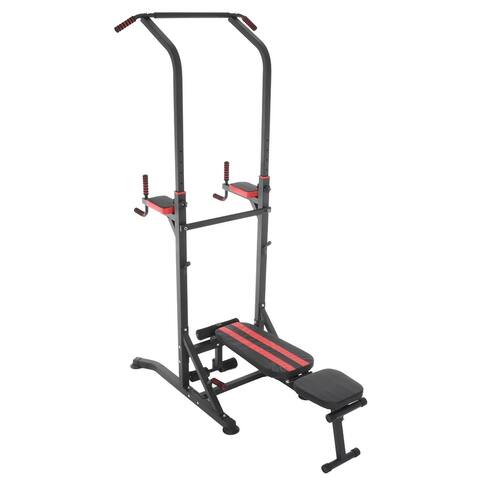 Conquer Power Tower Home Gym Adjustable Multi Function Fitness Stand Fold Up Bench Dip Station Pull Up Push Up Sit Up VK
