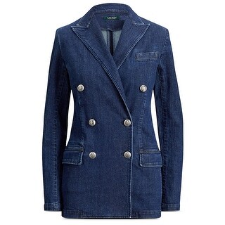 Shop Lauren Ralph Lauren Womens Ryen Denim Jacket 6 Blue Star