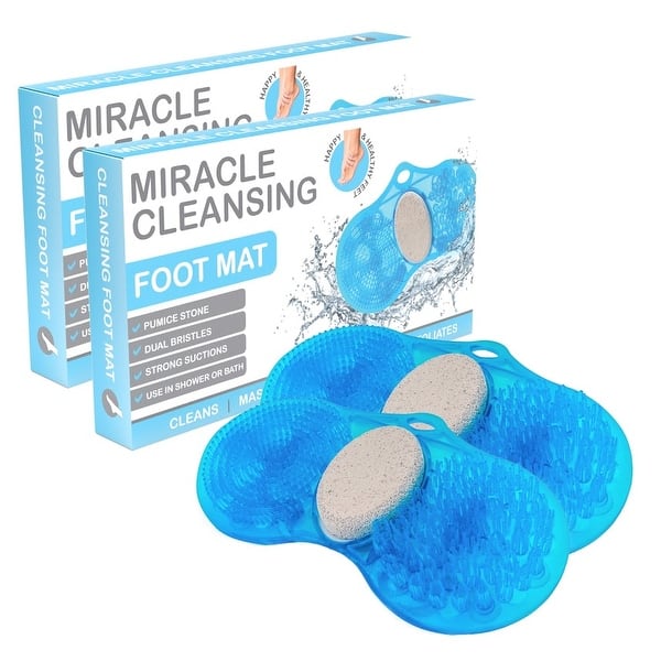 Shop Miracle Cleansing Dual Foot Scrub Pumice Shower Mat Free