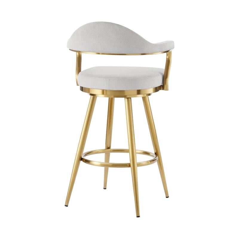 Justin Upholstered Bar or Counter Height Chair Swivel Barstool with Arms