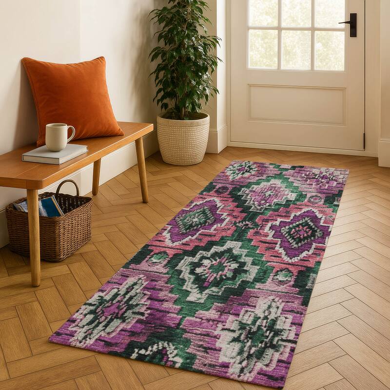 Premium Washable Super Soft Boho Global Mayfield Rug - Blush - 2'3" x 7'6"