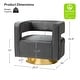 preview thumbnail 46 of 114, HULALA HOME Carisa Modern Upholstered Swivel Open-Back Barrel Chair with Golden Base