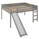 preview thumbnail 6 of 30, Full Size Loft Bed with Slide and Ladder for Kids, Under Bed Storage