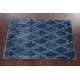 preview thumbnail 2 of 13, Navy Blue Silk Modern Oriental Area Rug Hand-knotted Bedroom Carpet - 1'10" x 2'11"