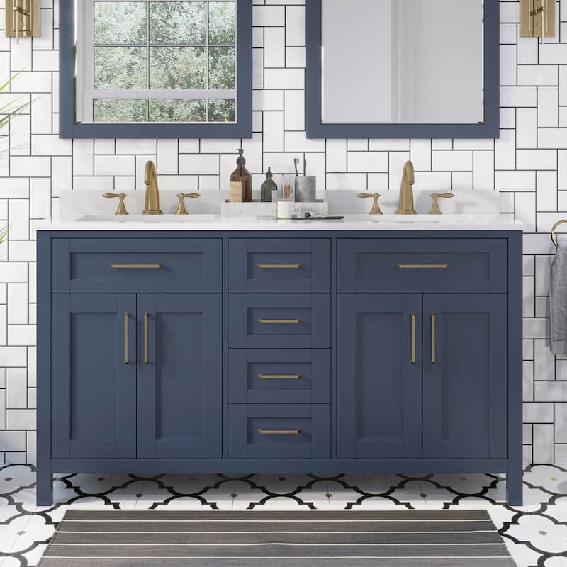 OVE Decors Tahoe 60 Midnight Blue Vanity