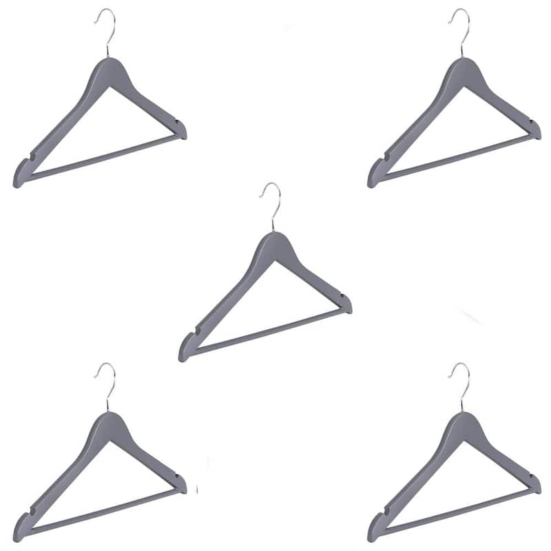 Abs plastic Clothes/Suit Hangers, Perfect for Dresses Blouses&Pants,Shirts, Sweaters, Coat Set of 5 - Set of 5 - Grey
