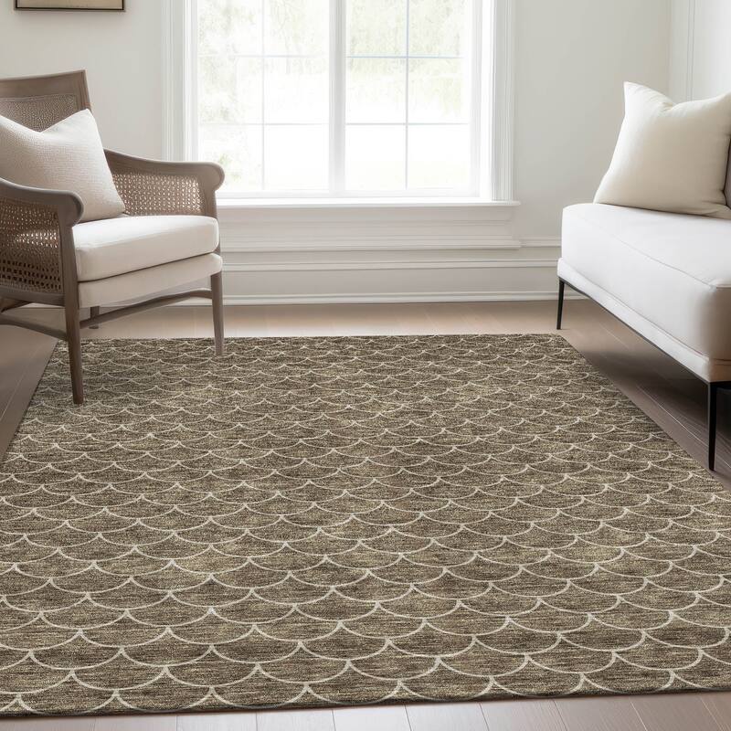 Premium Washable Super Soft Geo Scallops Mayfield Rug