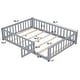 preview thumbnail 19 of 21, Full Size Floor Platform Bed with Fence and Door