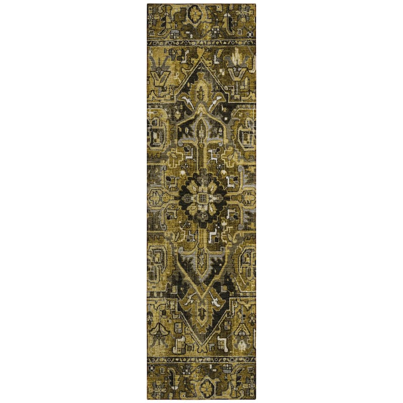 Machine Washable Indoor/ Outdoor Traditional Boho Chantille Rug