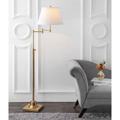 SAFAVIEH Lighting 60-inch Ingram Swivel Gold Floor Lamp - 16"x16"x54.5-68.5"