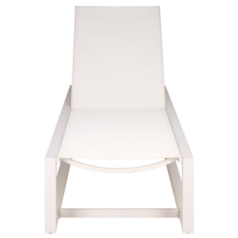 SAFAVIEH Outdoor Living Logan Aluminum Lounger - 79"W x 27"D x 14"H - White/White
