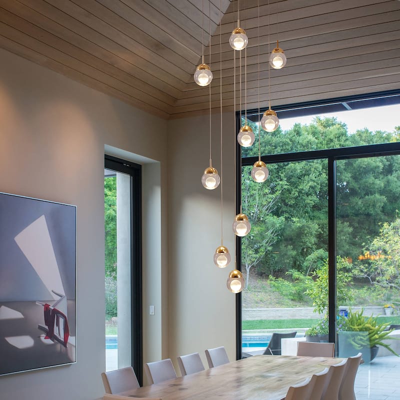 10-Light LED Chandelier Brass Chandelier - N/A