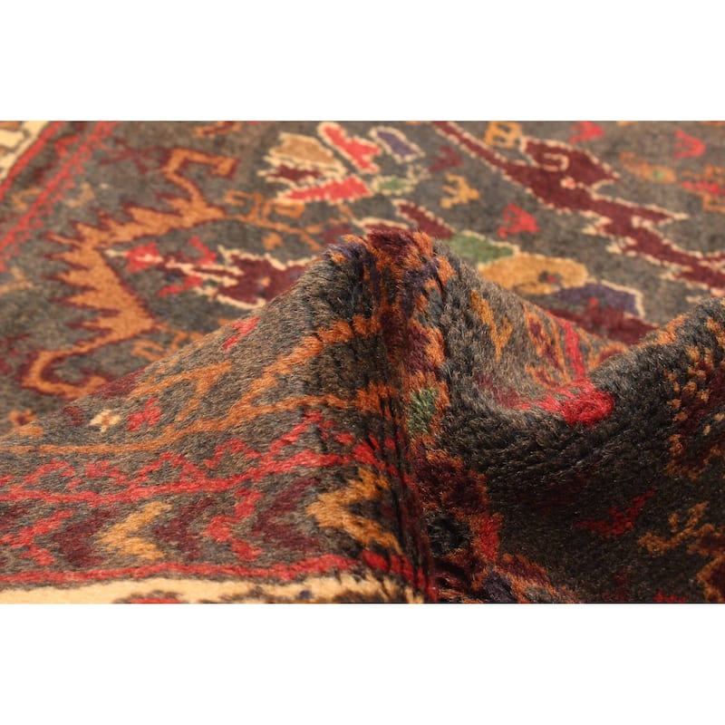 ECARPETGALLERY Hand-knotted Teimani Dark Grey Wool Rug - 2'11 x 4'0