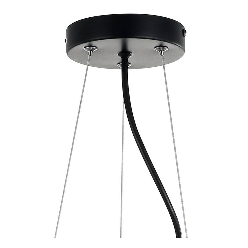 Apollo 22" 3-Light Adjustable Metal LED Chandelier, Brushed Nickel/Black by JONATHAN Y