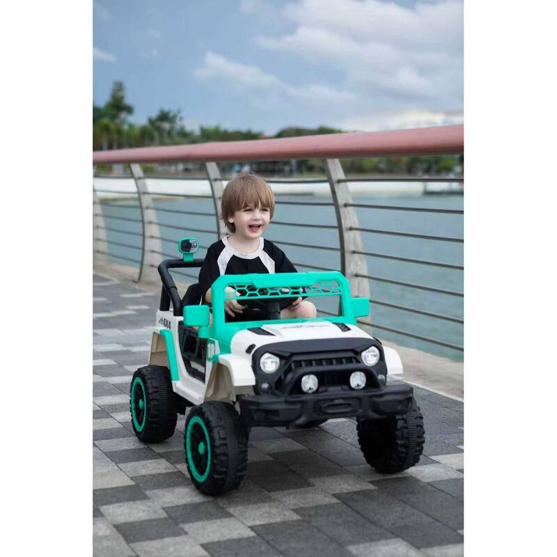 12V Ride on Car with Parent Remote Control, Toddler Electric Car with Spring Suspension, LED Lights & Music Player