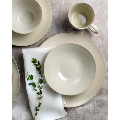 Euro Ceramica Neree 20 Piece Modern Farmhouse Style Dinnerware Set - Ivory
