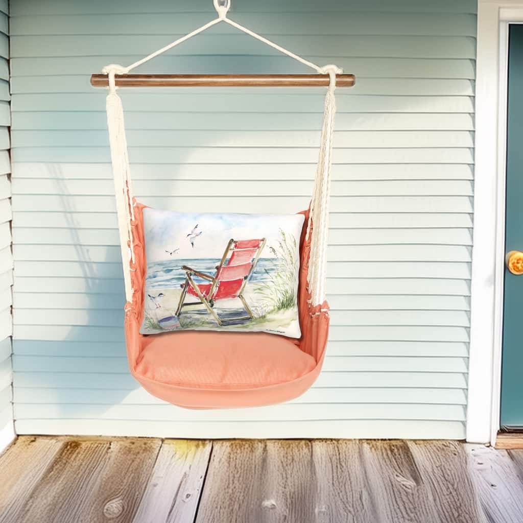 Magnolia Casual Swing Set 4 piece - Living Coral w/ Red Beach Chair