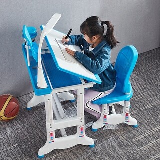 Height Adjustable Study Desk And Chair Set Pull Out Drawer - Bed Bath ...