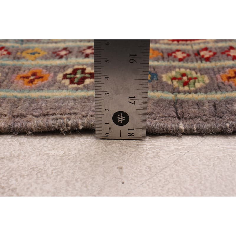 ECARPETGALLERY Hand-knotted Uzbek Ghazni Grey Wool Rug - 3'11 x 5'10