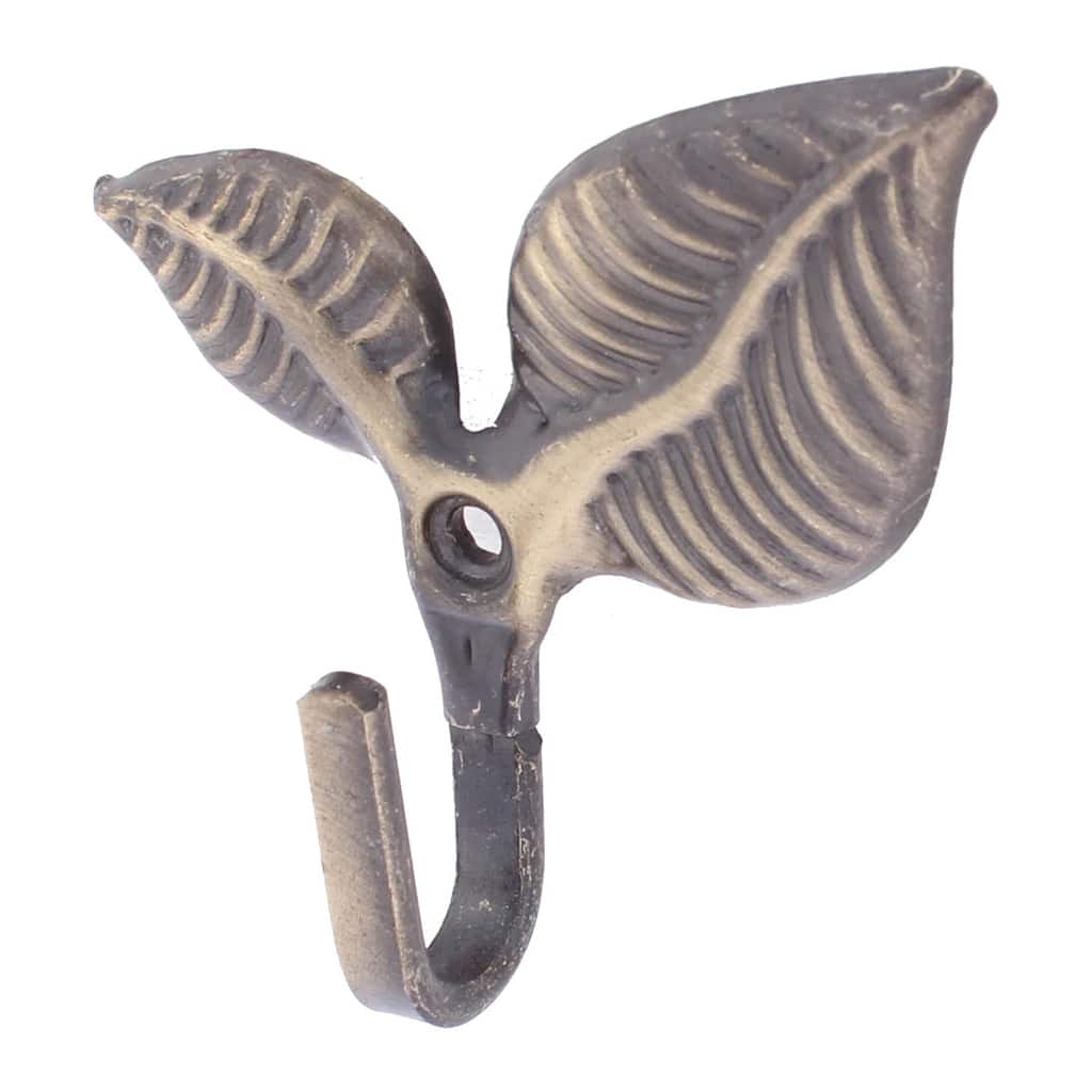 Bedroom Leaf Shape Curtain Tiebacks Wall Hooks 2Pcs - Bronze Tone - 3" x 2.7" x 0.8"