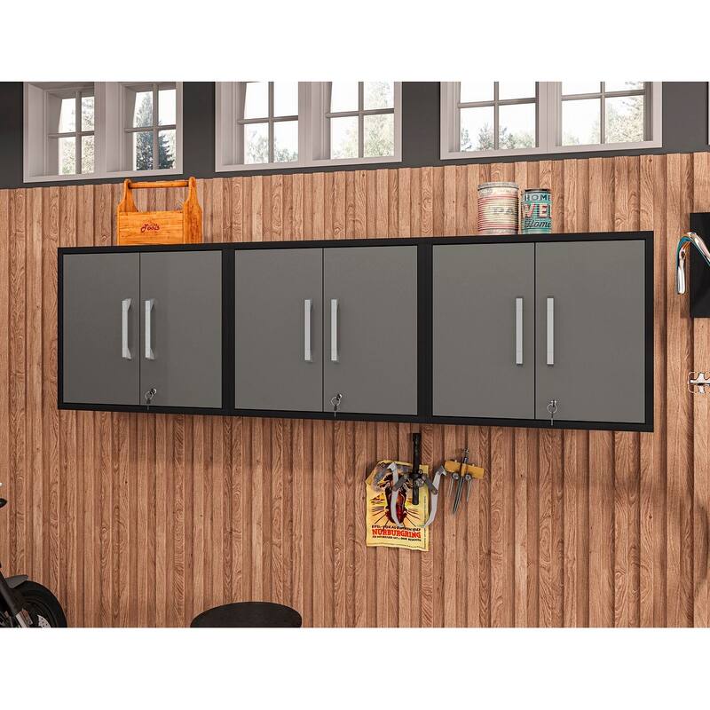 Manhattan Comfort Eiffel Floating Garage Cabinet (Set of 3)