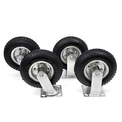 4pcs 8" Pneumatic Tool Car Rubber Wheels Black