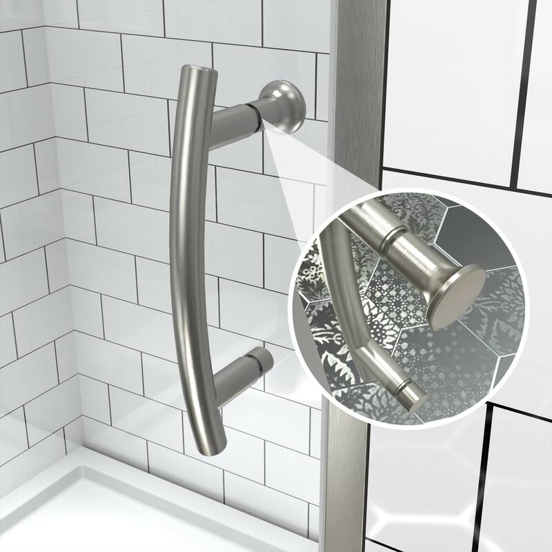 Modland 42''/48''/54''/60''W x 71''H Frameless Pivot Swing Shower Door Enclosure with 1/4" SGCC Tempered Glass Door
