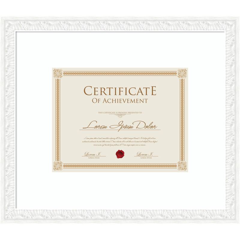 Bethany Picture Frame, Photo Frame - 17x14.5 Matted to 11x9 - Bethany White