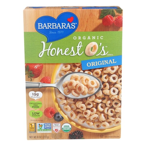 Barbara's Bakery Honest O's Cereal - Original - Case of 6 - 8 oz.