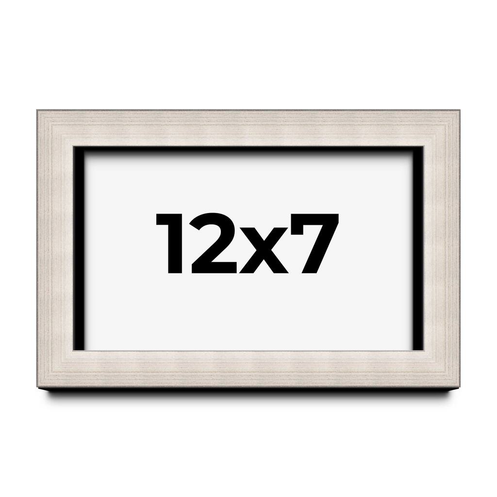 12x7 Shadow Box Frame Silver Real Wood Contemporary Shadowbox Display Frame UV Acrylic Front Acid Free Backing and Hardware