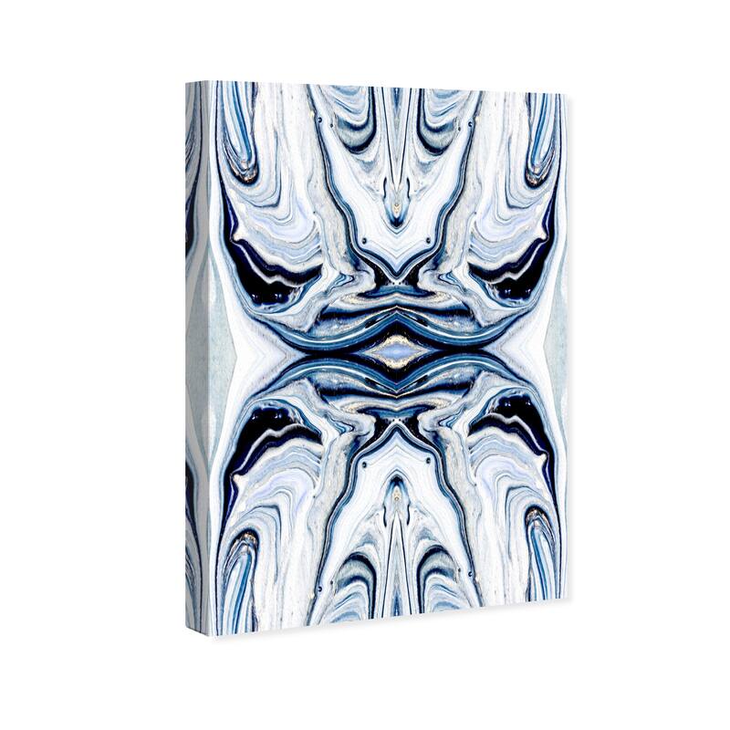 Wynwood Studio Canvas Abstract Deepest Blue White and Modern & Contemporary Wall Art Canvas Print