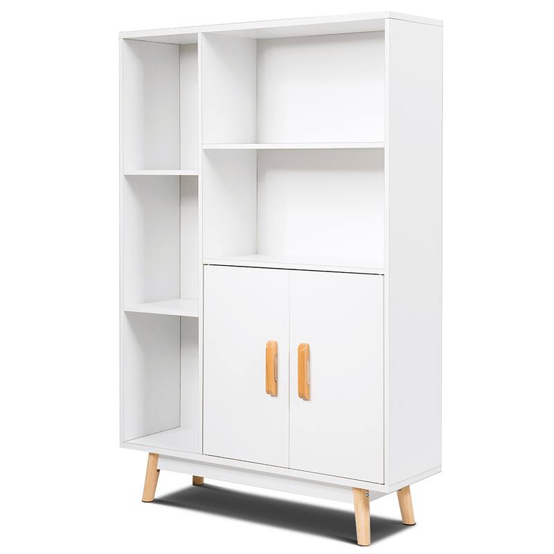 Costway Floor Storage Cabinet Free Standing Wooden Display Bookcase