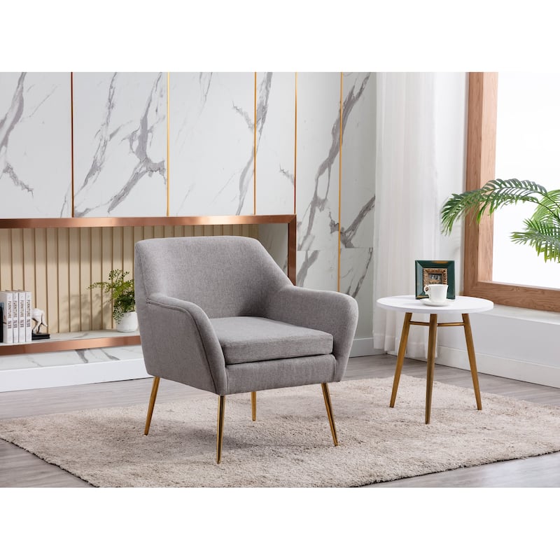 Porthos Home Thea Accent Chair, Fabric Upholstery, Gold Metal Legs