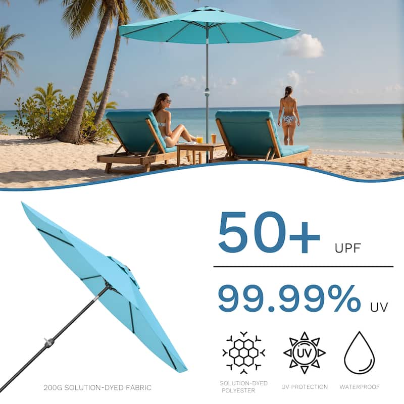 Patiowell 9 FT Outdoor Patio Umbrella, Outdoor Table Umbrella, Yard Umbrella, Market Umbrella with Push Button Tilt and Crank