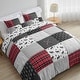 preview thumbnail 1 of 4, Sweet Jojo Designs Grey Black Red Woodland Plaid Arrow Rustic Patch Collection Boy 3pc Full / Queen-size Comforter Set