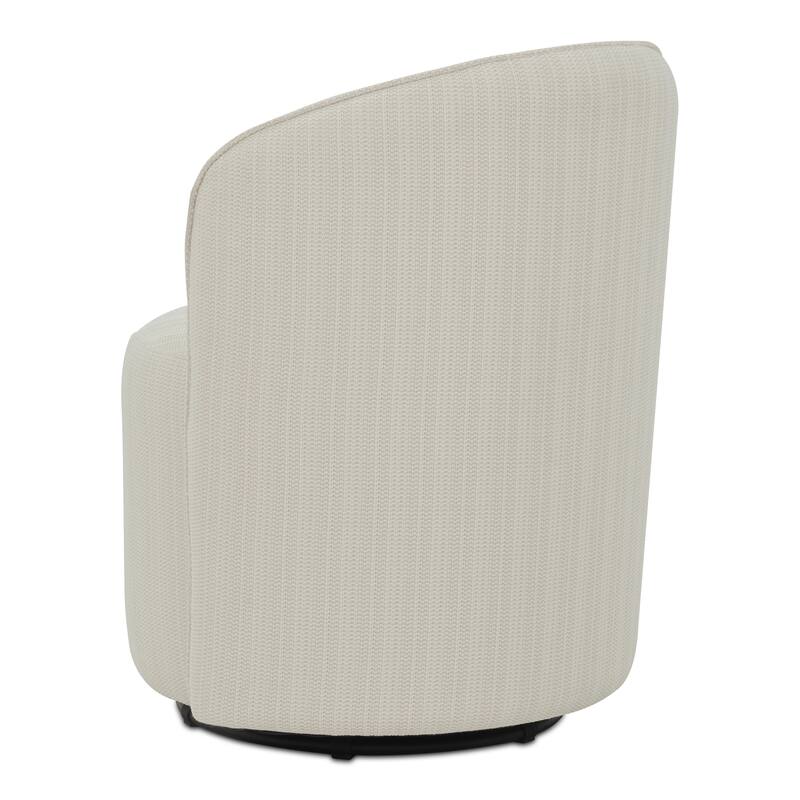 NADAAL STUDIOS Virelith Outdoor Dining Chair, Swivel Base with Aluminium Frame and Olefin Upholstery, Cream