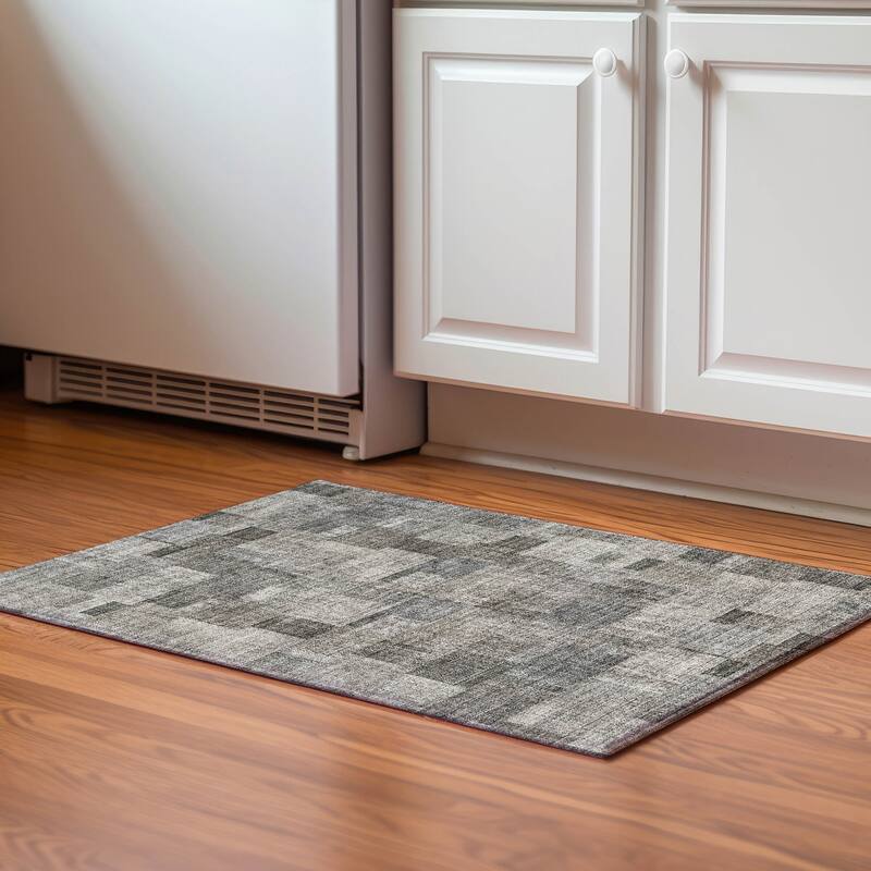 Premium Washable Super Soft Contemporay Blocky Mayfield Rug - Taupe - 1' 8" x 2' 6" - Rectangle