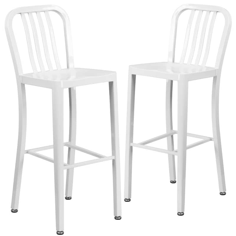 Indoor/Outdoor Commercial Grade Metal Modern Barstools (Set of 2)