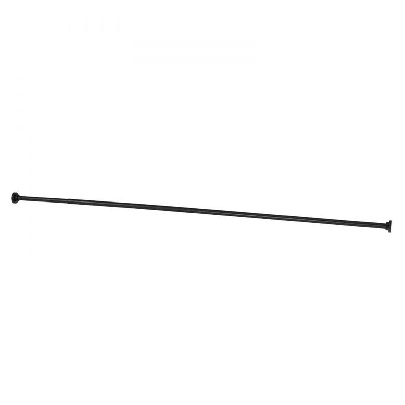 Black Stainless Steel Extendable Shower Rod 28-76 in for Bathrooms Closets or Windows Porches - 28-76 in