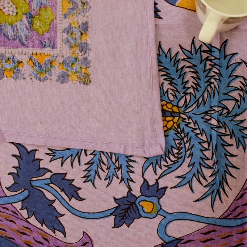 Vibrant Cotton Floral Tree Of Life Tablecloth Collection