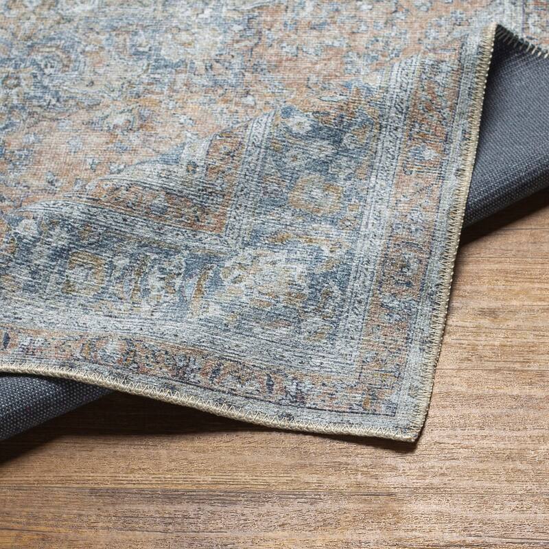 Juniuss Faded Medallion Machine Washable Area Rug