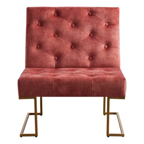 Corvus Savannah Tufted Velvet Upholstered Lounge Accent Chair